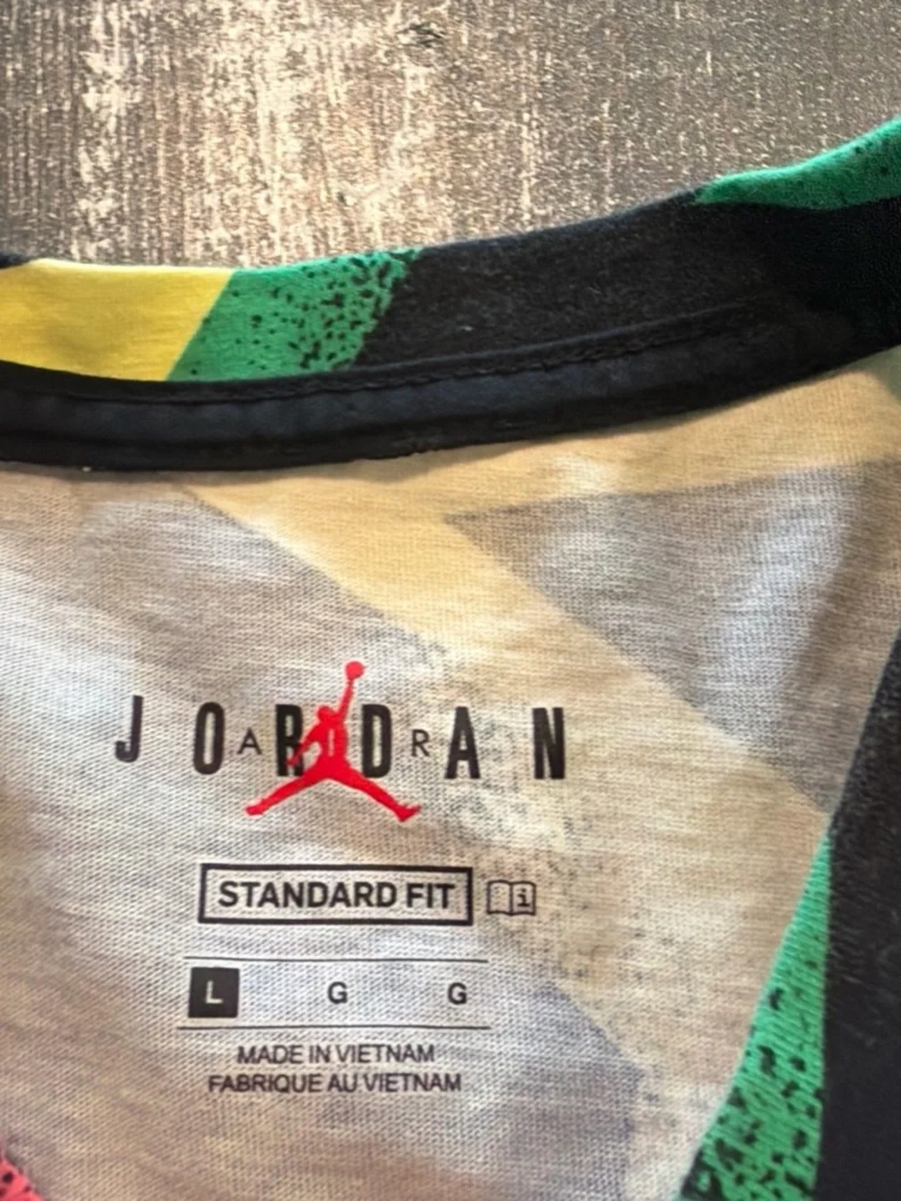 Jordan Black Tee with Yellow, Green & Pink Lightning Graphics
